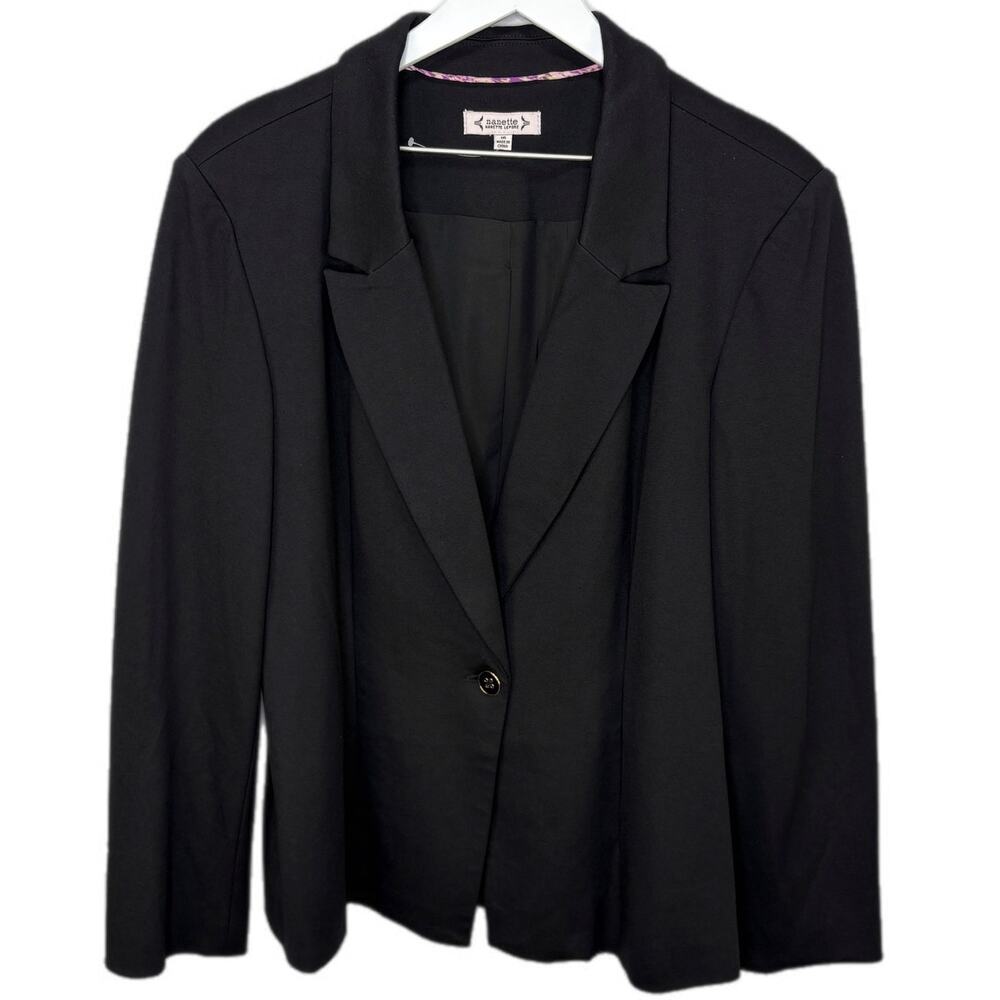 Nanette Lepore Black Stretchy Blazer - Women's Size 16